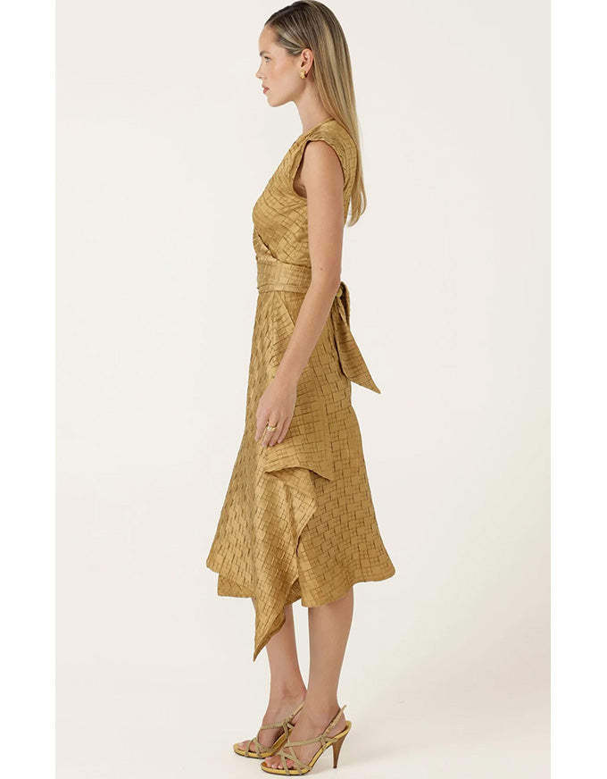 Crown Wrap Dress - Gold