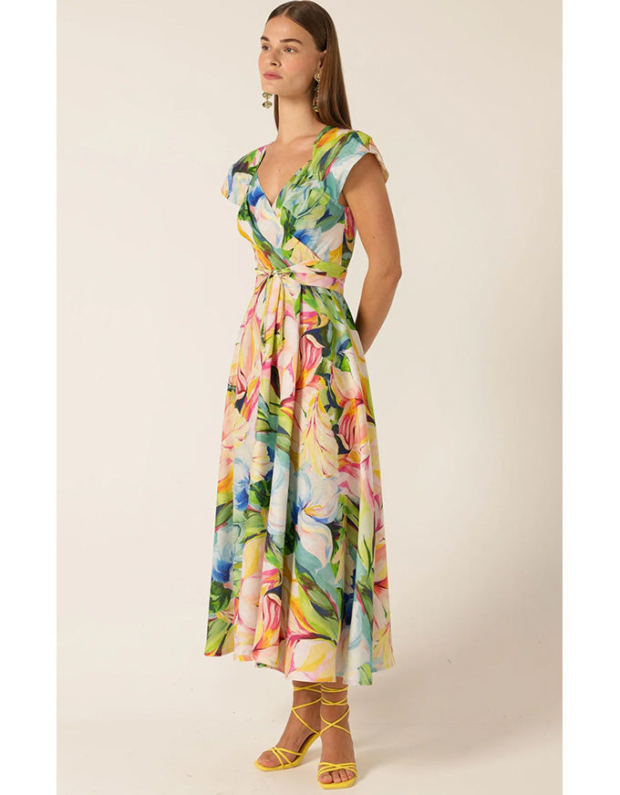 Dahlia Midi Dress Watercolour Floral
