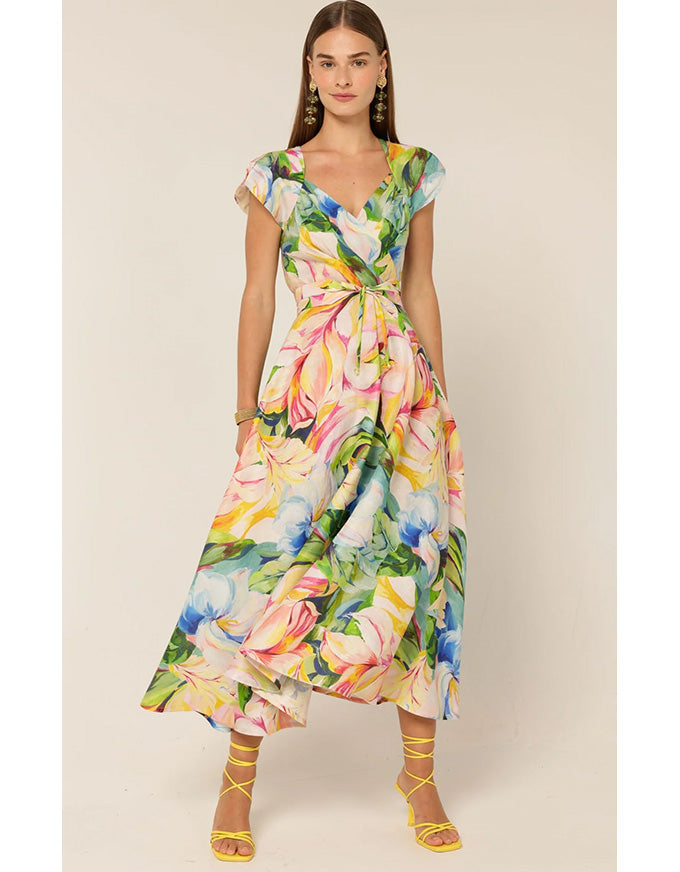 Dahlia Midi Dress Watercolour Floral