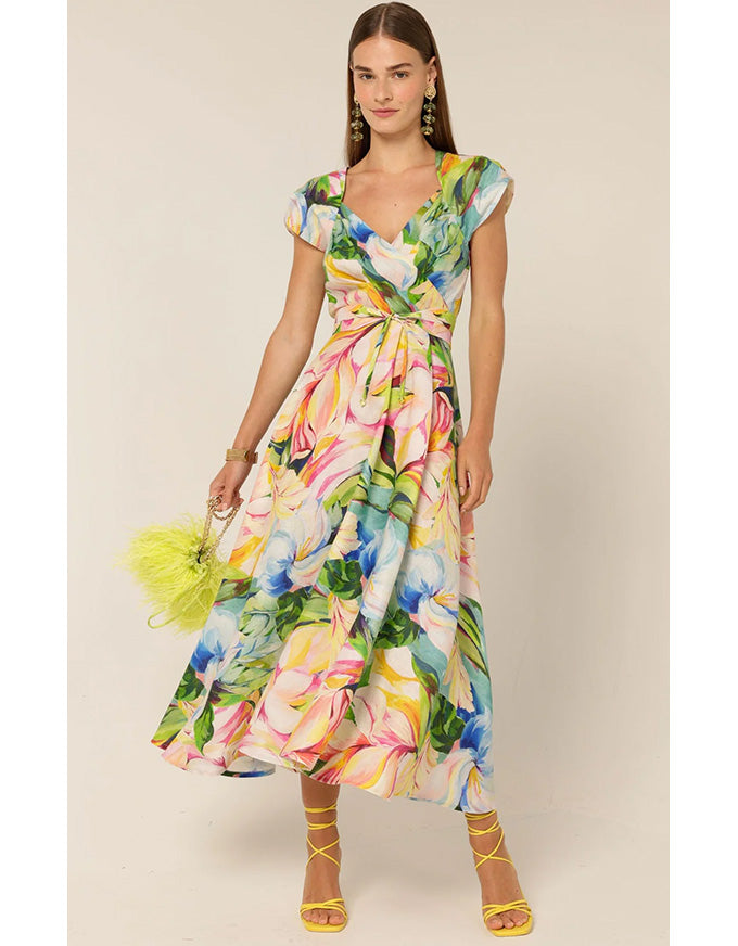 Dahlia Midi Dress Watercolour Floral