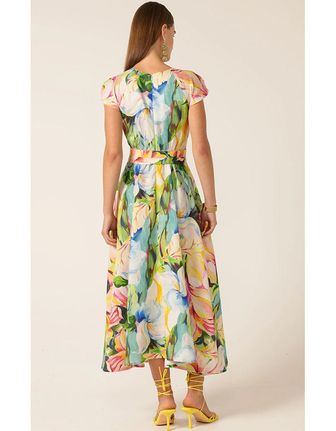 Dahlia Midi Dress Watercolour Floral