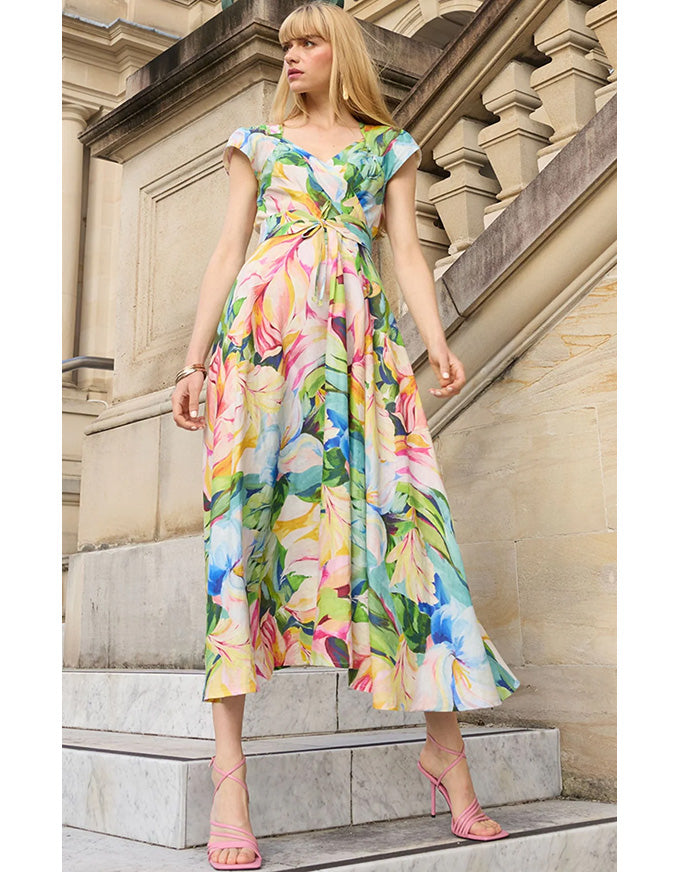 Dahlia Midi Dress Watercolour Floral