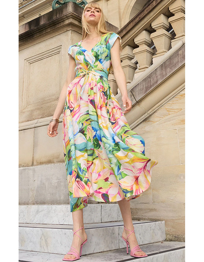 Dahlia Midi Dress Watercolour Floral