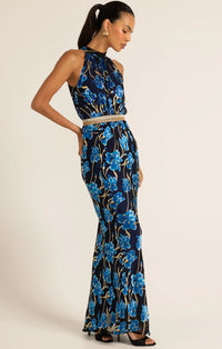Elea Halter Bias Maxi Dress - Blue Iris