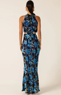 Elea Halter Bias Maxi Dress - Blue Iris