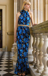 Elea Halter Bias Maxi Dress - Blue Iris
