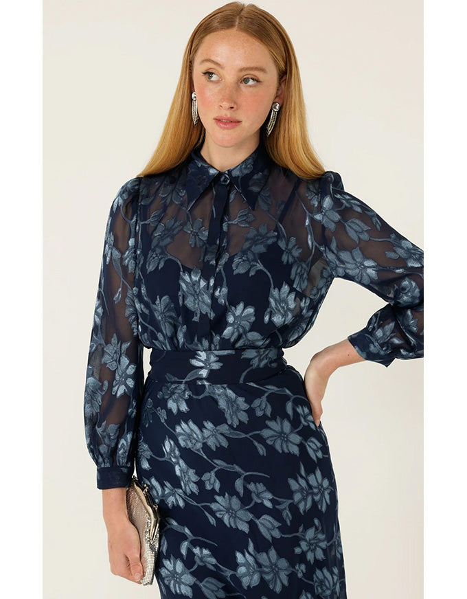 Elphine Blouse Navy Blue