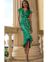 Fleur De Lys Midi Dress - Green Botanical