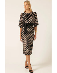 Heart of Paris Dress Black Gold Chevron