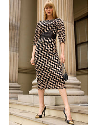 Heart of Paris Dress Black Gold Chevron