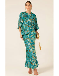 Heavenly Heights Maxi Dress Turquoise Gold