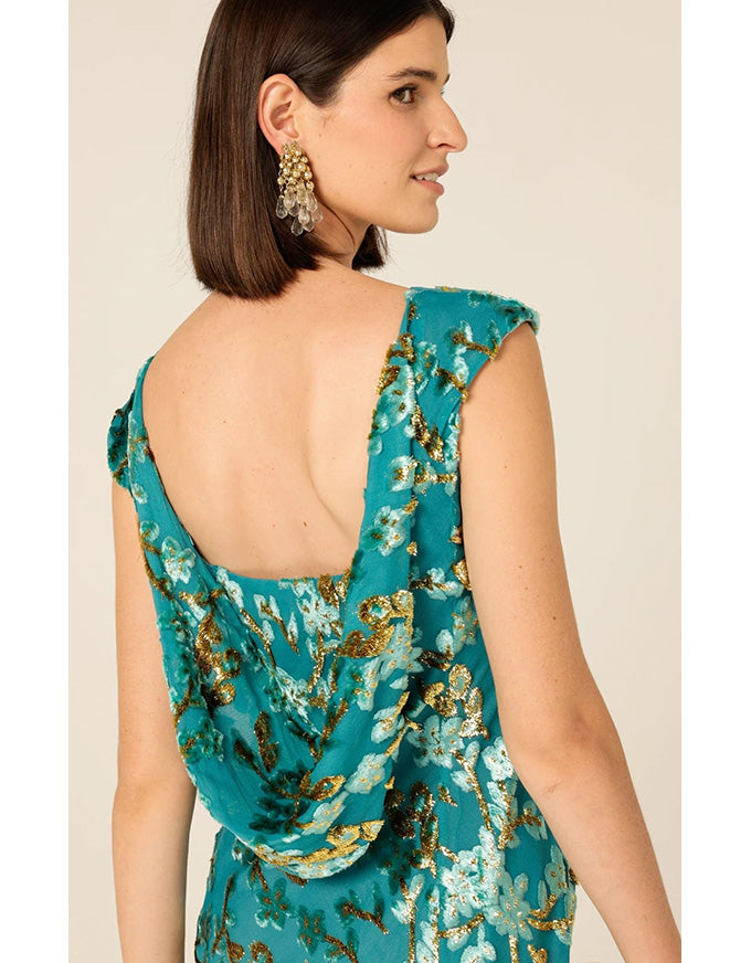Heavenly Heights Maxi Dress Turquoise Gold