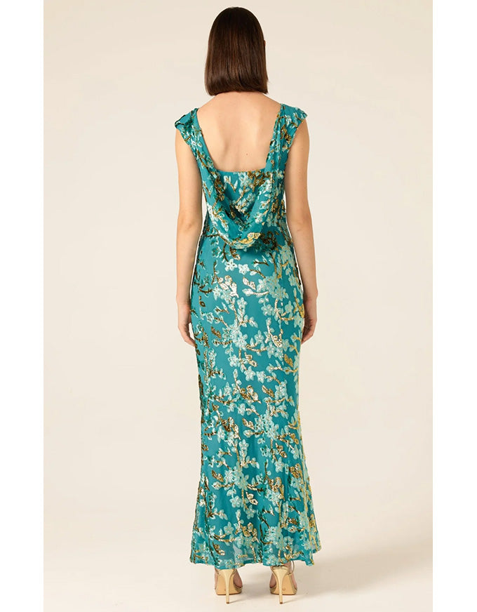 Heavenly Heights Maxi Dress Turquoise Gold