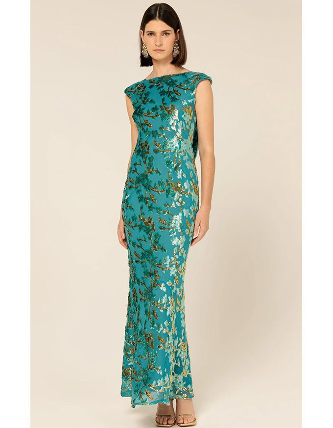 Heavenly Heights Maxi Dress Turquoise Gold