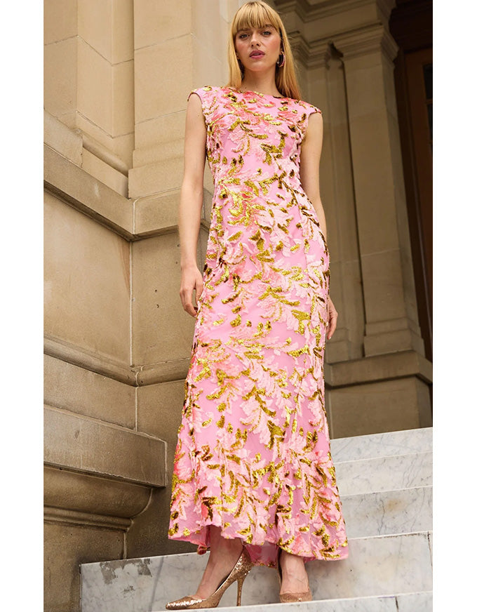 Heavenly Heights Maxi Dress Pink Gold