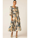 La Mer Midi Dress - Navy Sand Gold