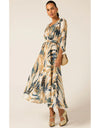La Mer Midi Dress - Navy Sand Gold