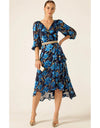Linnee Wrap Midi Dress - Blue Iris