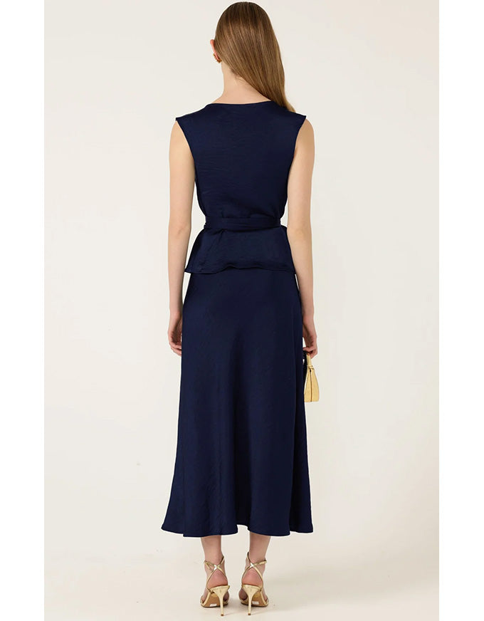 Luxe Cowl Bias Top - Navy - Australian Made