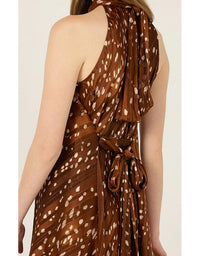 Maple Midi Dress Mocha Cream Spot