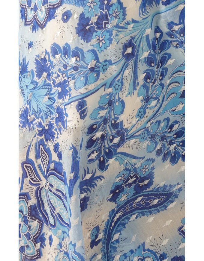 Mykonos Maxi Dress Blue Silver Batique