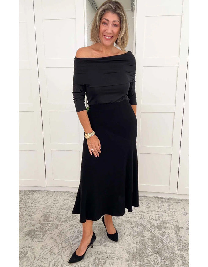 Angie A-Line Skirt Black - Australian Made