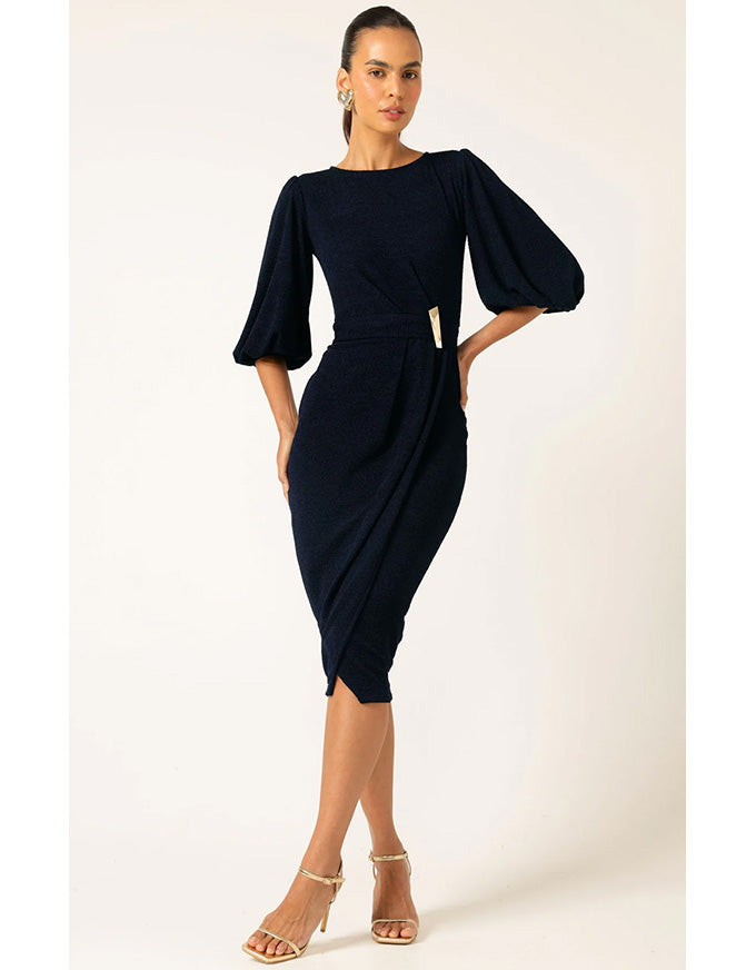 Nicole Dress Navy - Australian made