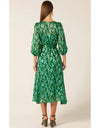 Orchid Wrap Midi Dress - Green Botanical