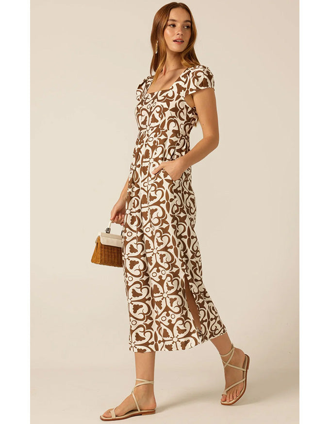 Sand Dune Dress Toffee/Cream