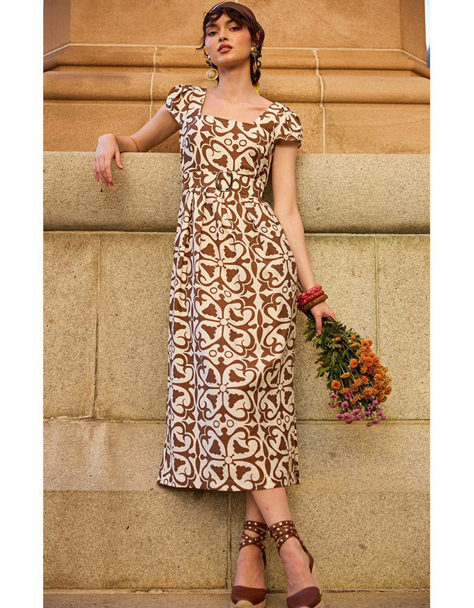 Sand Dune Dress Toffee/Cream
