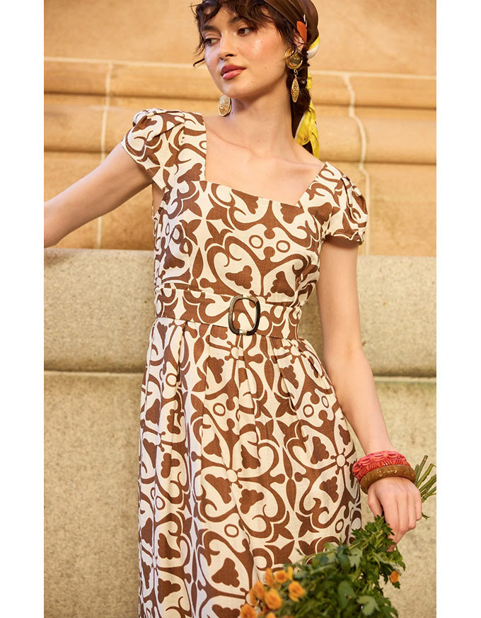 Sand Dune Dress Toffee/Cream