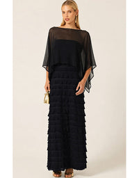 Sheer Silk Cape Black