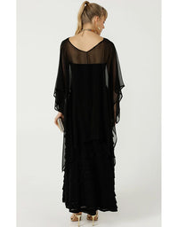 Sheer Silk Cape Black