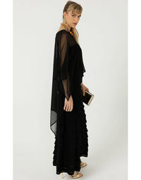 Sheer Silk Cape Black