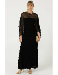 Sheer Silk Cape Black