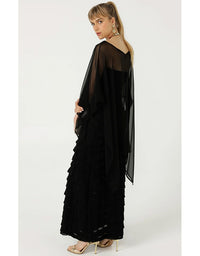Sheer Silk Cape Black