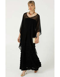 Sheer Silk Cape Black