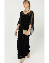 Sheer Silk Cape Black