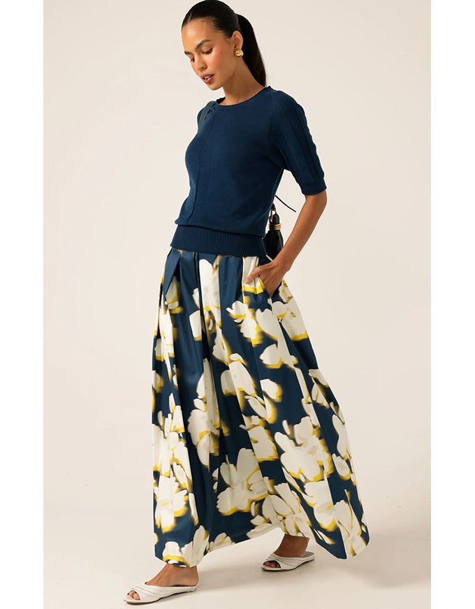 Chamonix Skirt Navy/Yellow/White
