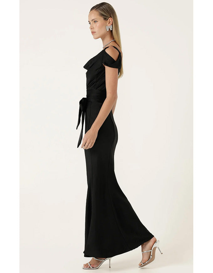 Sigrid Bias Dress Black - Australian Made