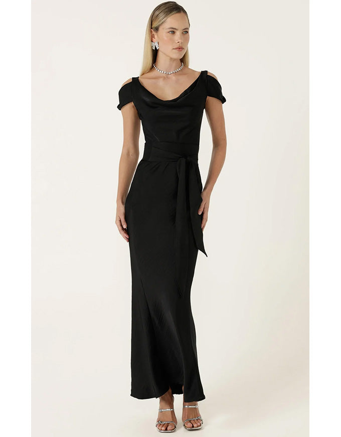 Sigrid Bias Dress Black - Australian Made