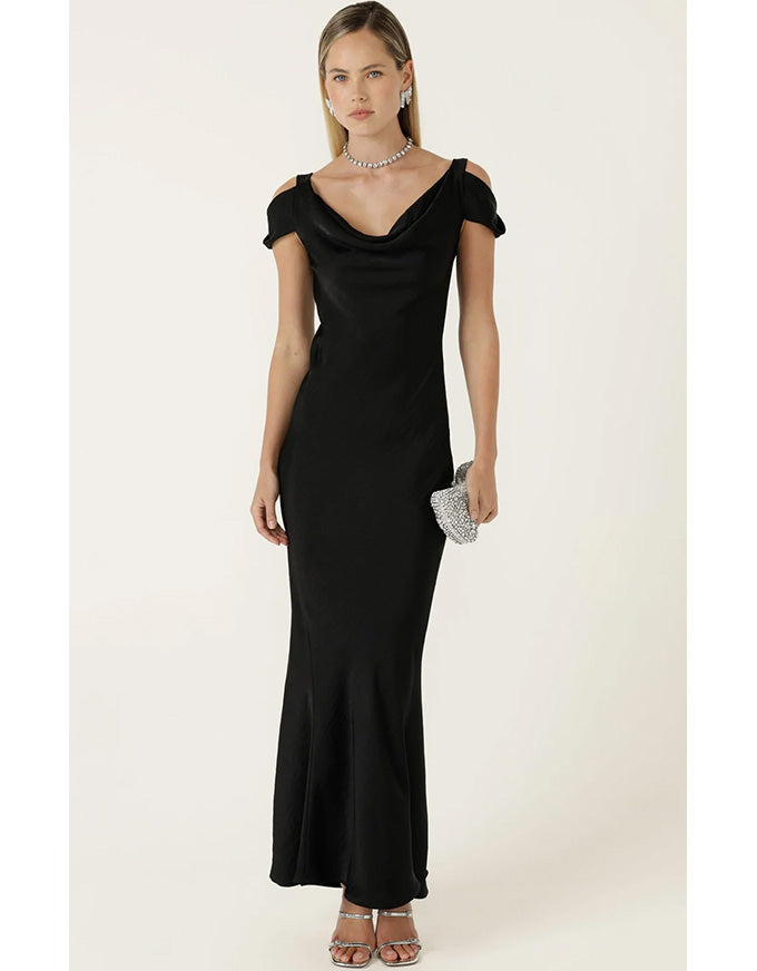 Sigrid Bias Dress Black - Australian Made