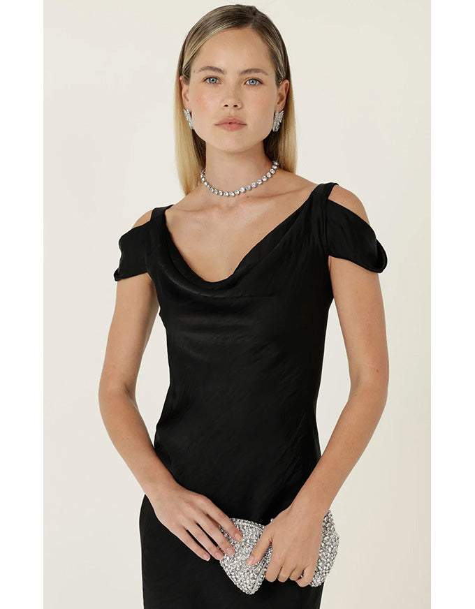 Sigrid Bias Dress Black - Australian Made