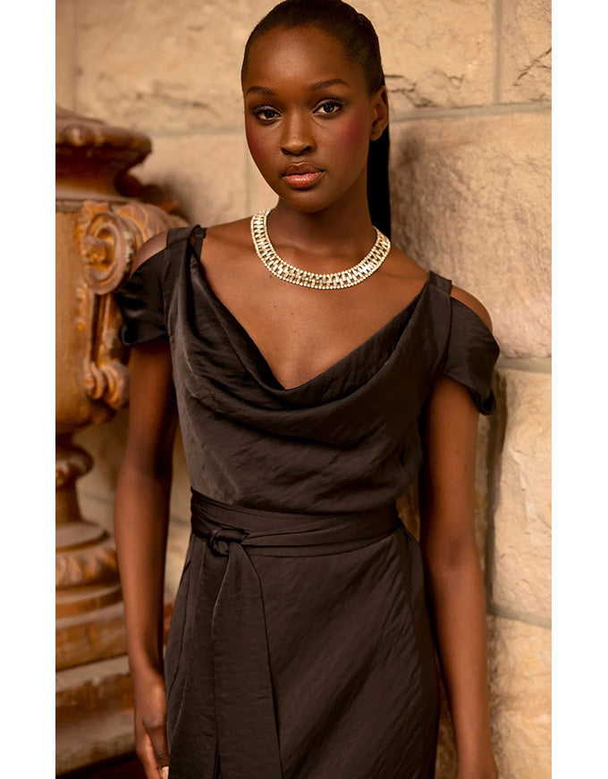 Sigrid Bias Dress Black - Australian Made