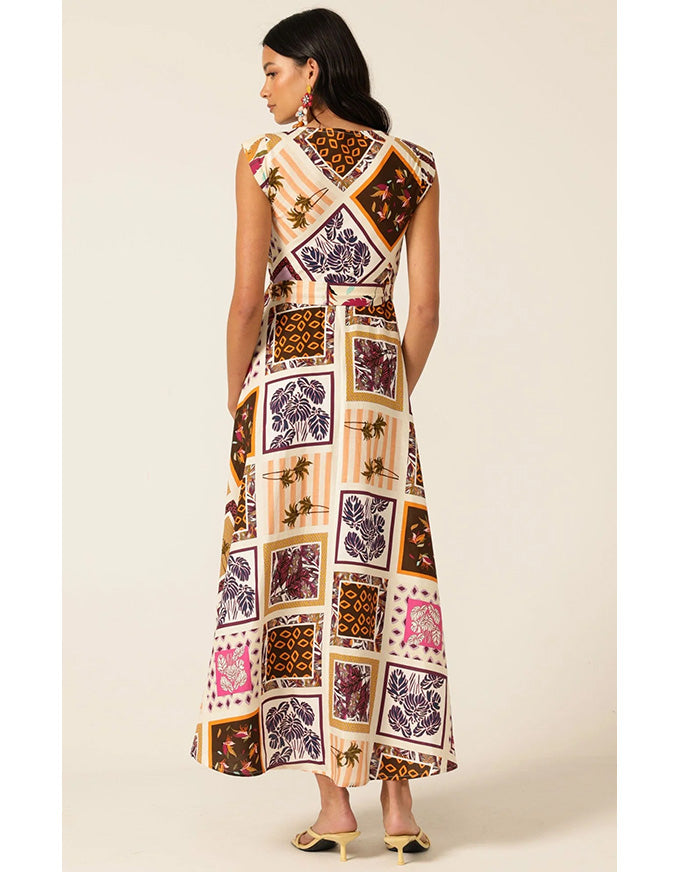 Sunset Chase Wrap Dress Choc Tile