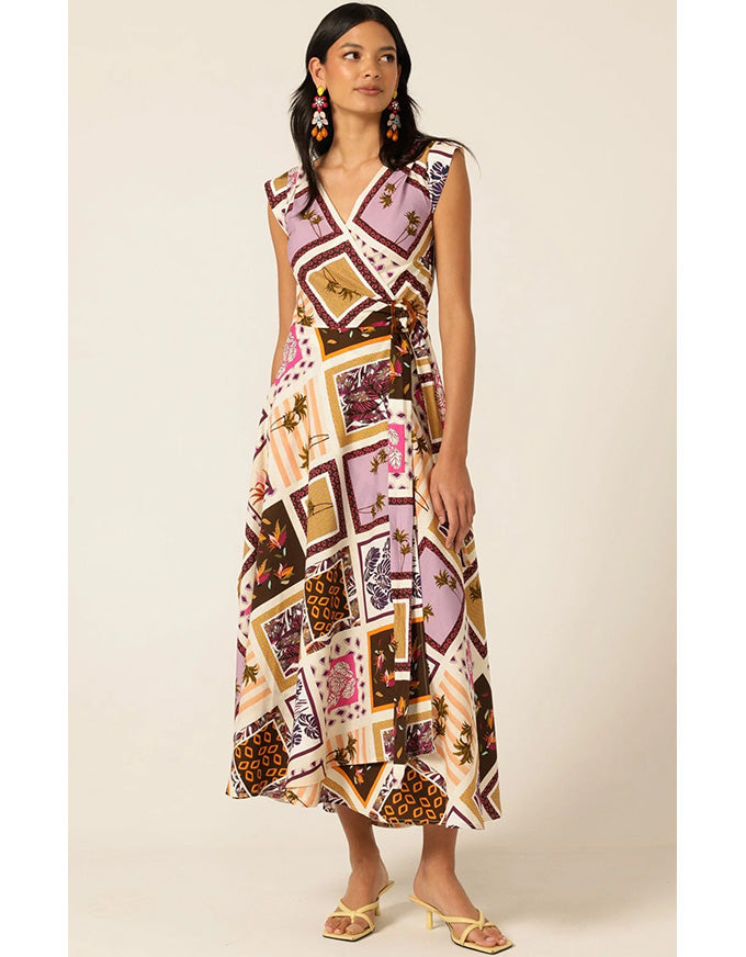 Sunset Chase Wrap Dress Choc Tile