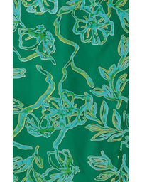 Garden Maze Wrap Dress Green Aqua Floral