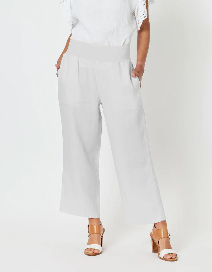 Lara Wide Leg Pant White