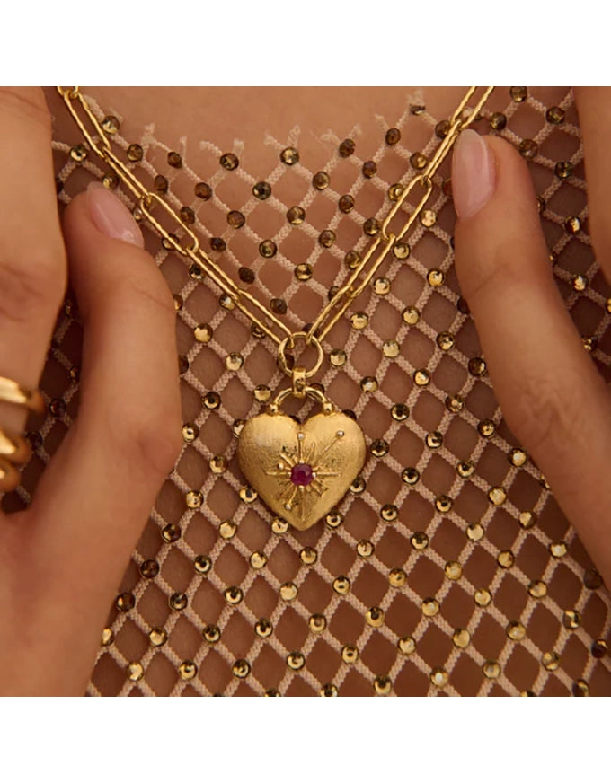 Love You Large Heart Necklace 18KT