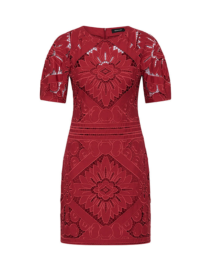Letitia Short Dress Garnet - Australian Made